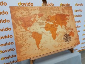 Εικόνα χάρτη του παλιού κόσμου με πυξίδα - 60x40