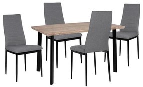 Σετ τραπεζαρίας C10355 5τμχ με Τραπέζι Sonama 110x70x75.5εκ. &amp; Καρέκλες Γκρί