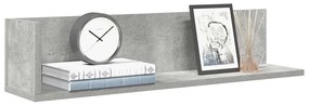 Ράφια τοίχου 2 τεμάχια Μπετόν Γκρι 75x16,5x16,5 cm Ξύλο μηχανής - Γκρι