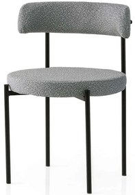 Καρέκλα Gini (Σετ 2Τμχ) 974NMB1895 48,5x50,5x75,5cm Dark Grey Μέταλλο,Ύφασμα