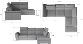 Γωνιακός καναπές Lorenzo-Δεξιά-Leuko - Gkri anoixto