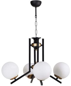 Φωτιστικό Οροφής 534LUN5842 60x75cm 4xE27 40W Black-White Opviq