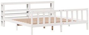 vidaXL Σκελετός Κρεβ. Χωρίς Στρώμα Λευκό 180x200 εκ Μασίφ Πεύκο
