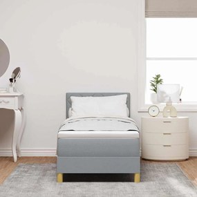 vidaXL Κρεβάτι box spring με στρώμα Ανοιχτό γκρι 80 x 200 cm ύφασμα