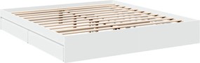 vidaXL Πλαίσιο Κρεβατιού με Συρτάρια Χωρίς Στρώμα Λευκό 200x200 εκ.