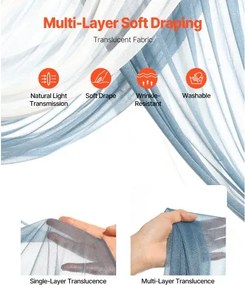 VEVOR Artificial Wedding Arch Flowers Kit Blue With 2 Pcs Flowers 2 Pcs Drapes