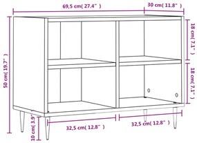 Έπιπλο Τηλεόρασης Καφέ Δρυς 69,5x30x50 εκ. Επεξεργασμένο Ξύλο - Καφέ