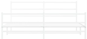 vidaXL Πλαίσιο Κρεβατιού με Κεφαλάρι/Ποδαρικό Λευκό 183x213εκ. Μέταλλο