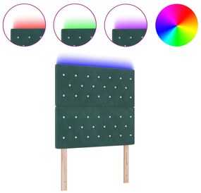 vidaXL LED Κρεβάτι Σκούρο Πράσινο 100 εκ Βελούδο