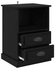 vidaXL Κομοδίνο 2 pcs Μαύρη δρυς 43 x 36 x 60 εκ Επεξεργασμένο ξύλο