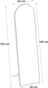 Καθρέπτης δαπέδου - τοίχου Agalu Μegapap χρώμα λευκό 40x150εκ.
