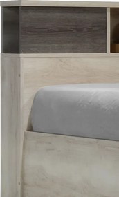Κρεβάτι διπλό OLYMPUS pakoworld σε χρώμα castilo oak 140x200εκ