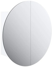 vidaXL Ντουλάπι Μπάνιου με Στρογγυλό Καθρέφτη&amp;LED Λευκό 40x40x17,5 εκ.