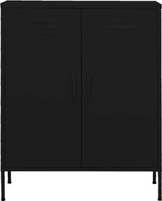 vidaXL Ντουλάπι Αποθήκευσης Μαύρο 80 x 35 x 101,5 εκ. Ατσάλινο