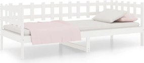 vidaXL Καναπές Κρεβάτι Χωρίς Στρώμα Λευκό 90x190 εκ. Μασίφ Ξύλο Πεύκου