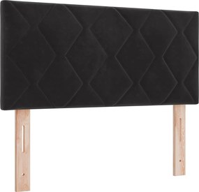vidaXL Κρεβάτι box spring με στρώμα Μαύρο 120 x 190 cm Βελούδο