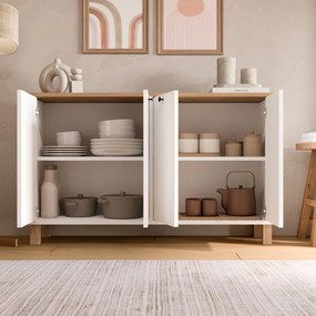 Κονσόλα Λευκό / Δρυς IABRE 120x29.5x73.6