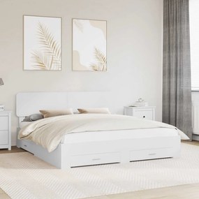 vidaXL Σκελετός Κρεβατιού Λευκό 180 x 200 cm Επεξεργασμένο ξύλο