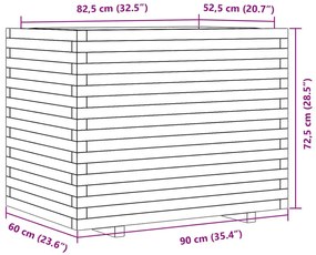 Ζαρντινιέρα Κήπου 90x60x72,5 εκ. από Εμποτισμένο Ξύλο Πεύκου - Καφέ