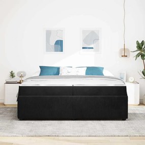 vidaXL Σκελετός κρεβατιού με στρώμα Μαύρο 200 x 200 cm Βελούδο