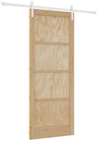 vidaXL Συρόμενη Πόρτα Φυσικό και λευκό 86 x 211 cm