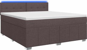 vidaXL Κρεβάτι box spring με στρώμα Σκούρο Καφέ 140 x 200 cm Ύφασμα