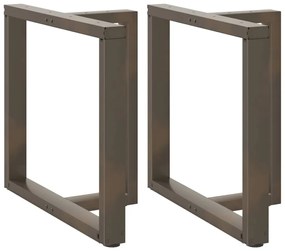 vidaXL Πόδια Τραπεζαρίας σε Σχήμα Τ, 2 τεμ. Μαύρο 80x35x(72-73) εκ. Ατσάλι