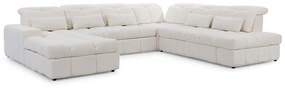 Γωνιακός Καναπές κρεβάτι Merilyn 342x107x280cm λευκός με ηλεκτρικά επεκτεινόμενο κάθισμα BOG28391