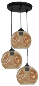 Κρεμαστό Φωτιστικό Οροφής 3xE27 Γυαλί Φ36cm Pop Heronia Lighting 02-0393 Μελί