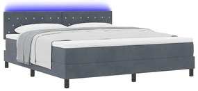 vidaXL Κρεβάτι με ελατήρια με στρώμα Σκούρο γκρι 180 x 200 cm Βελούδο