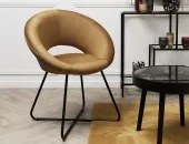 HOME DECO FACTORY ΚΑΡΈΚΛΕΣ &amp; ΠΟΛΥΘΡΌΝΕΣ ROUND VELVET ARMCHAIR GIULIA YELLOW HD0064 33/75/75 NEOPORTAL-3664944521617