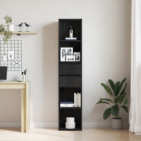 vidaXL Βιβλιοθήκη Μονάδα Μαύρο Δρυς 36x30x171 εκ Επεξεργασμένο ξύλο