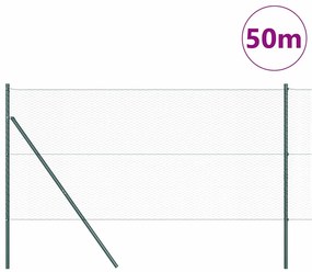 vidaXL Εξαγωνικός Φράχτης Πράσινος 1.4x50 μ Χάλυβας