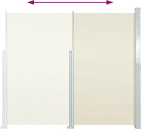 vidaXL Σκίαστρο Βεράντας Πλαϊνό Συρόμενο Κρεμ 160 x 300 εκ.