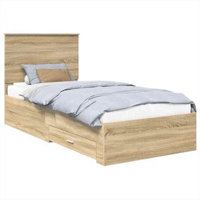 vidaXL Σκελετός Κρεβατιού Δρύς Sonoma 90 x 200 cm Επεξεργασμένο Ξύλο