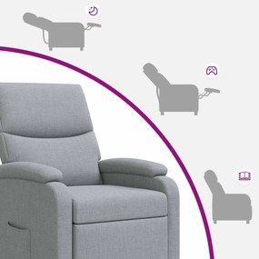 vidaXL Αναπαυτική Καρέκλα Ανοιχτό γκρι Ύφασμα