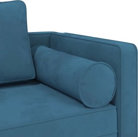 vidaXL Ανάκλιντρο Μπλε Υφασμάτινο με Βελούδινο
