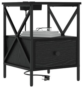 vidaXL Κομοδίνο Μαύρη δρυς 41.5 x 40.5 x 55 εκ. Επεξεργασμένο ξύλο