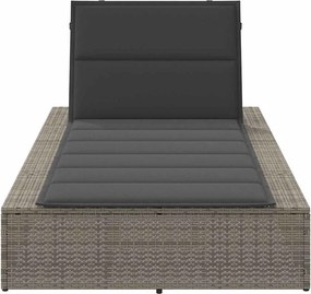 vidaXL Ξαπλώστρα με αιωρούμενο μαξιλάρι Γκρι Poly Rattan