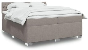 vidaXL Κρεβάτι Boxspring με Στρώμα Taupe 200x200 εκ. Υφασμάτινο