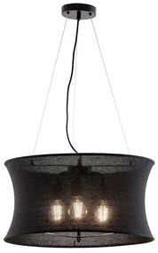 Φωτιστικό Οροφής Trumpet 4268400 50x131cm 3xE27 40W Black Viokef Steel,Fabric