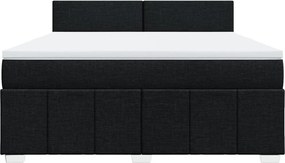 vidaXL Κρεβάτι Boxspring με Στρώμα Μαύρο 180x200 εκ. Υφασμάτινο