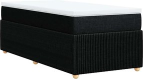 vidaXL Κρεβάτι Boxspring με Στρώμα Μαύρο 80 x 200 εκ. Υφασμάτινο