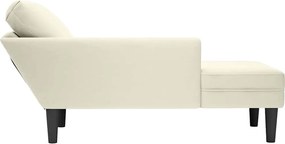 vidaXL Ανάκλιντρο Κρεμ Υφασμάτινο με Μαξιλάρι και Βελούδινο