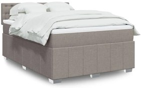 Κρεβάτι Boxspring με Στρώμα Taupe 140x200 εκ. Υφασμάτινο