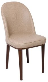 Καρέκλα Tex ΕΜ164,3 47x60x90cm Wallnut/Linen Pu Beige Σετ 4τμχ Μέταλλο,Τεχνόδερμα