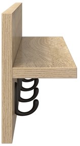 vidaXL Τοίχου Κρεμάστρα με ράφι Sonoma Δρυς 60 x 10.5 x 18 εκ