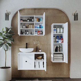 Stewehome Σετ Ντουλάπι Μπάνιου με Νιπτήρα MDF 3 Τεμ. 75x45x45 cm