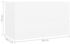Ντουλάπι Νιπτήρα Λευκό 80 x 38,5 x 45 εκ. από Επεξ. Ξύλο - Λευκό