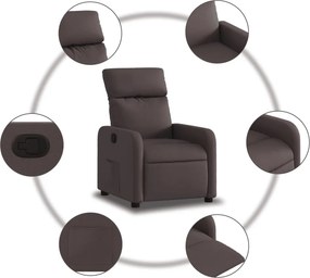 vidaXL Πολυθρόνα Ανακλινόμενη Σκούρο Καφέ Υφασμάτινη